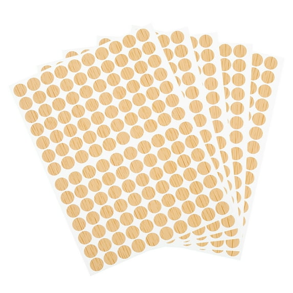 Uxcell 10 Sheets/1400Pcs Screw Hole Stickers, 12mm Khaki Self-Adhesive Screw Cover Sticker