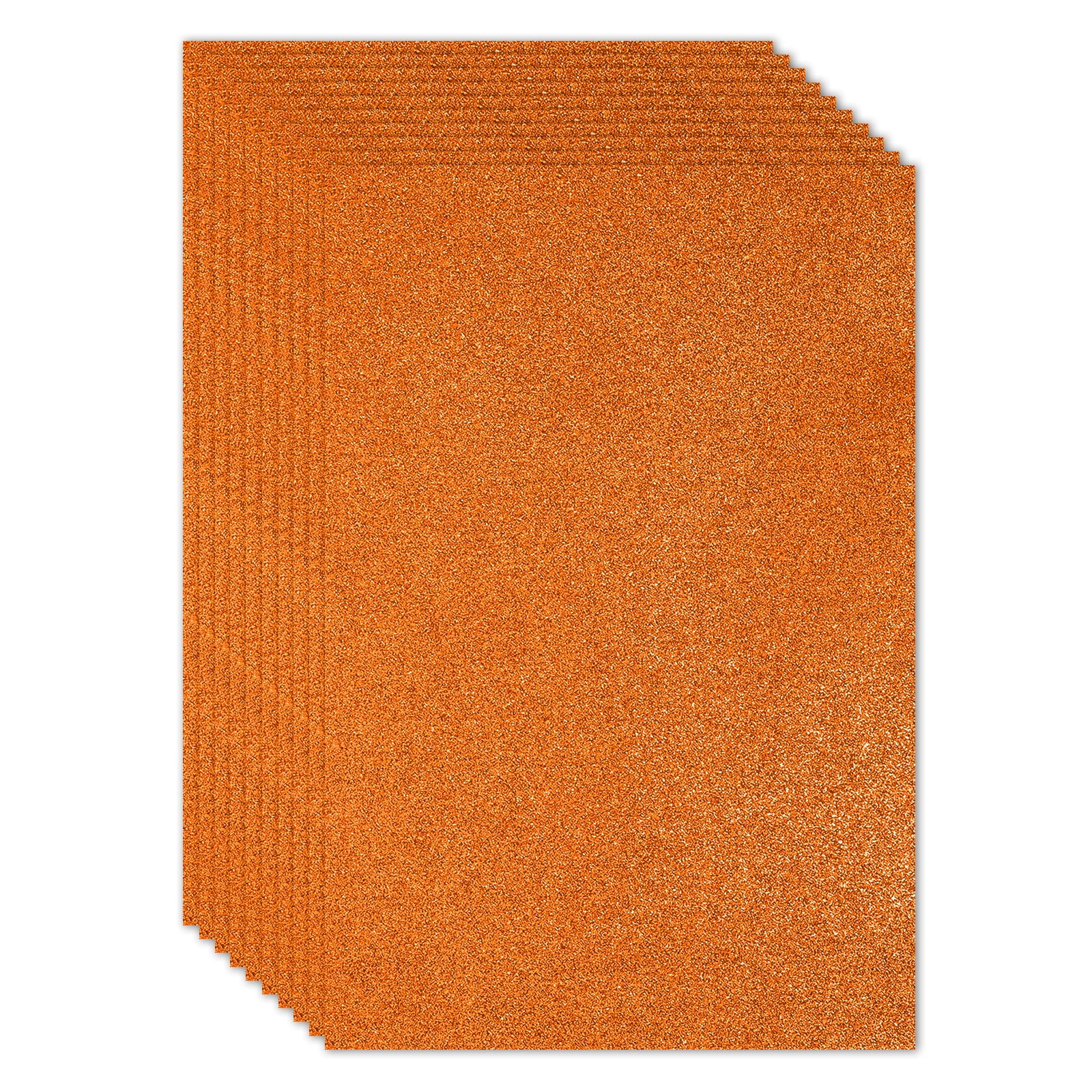 Uxcell 10 Sheets 2mm Glitter Foam Sheet 16x12" Orange EVA Paper with Back Adhesive