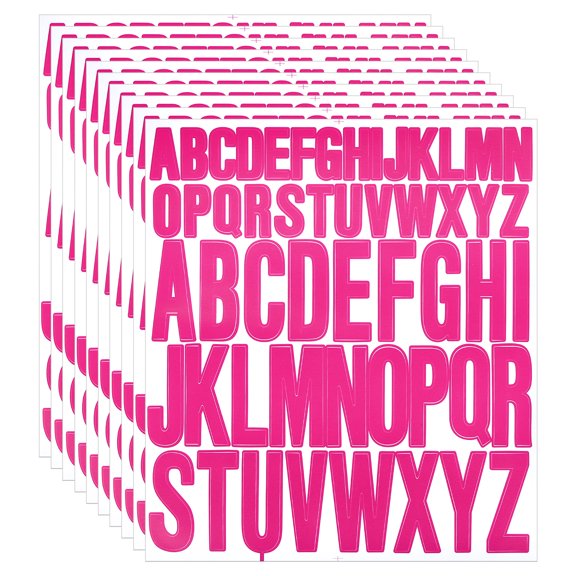 Uxcell 10 Sheets Letter Stickers, Self-Adhesive Alphabet Stickers for Bulletin Board Letters Kit Mailbox Numbers Labels DIY Crafts Art Making, Rose Red