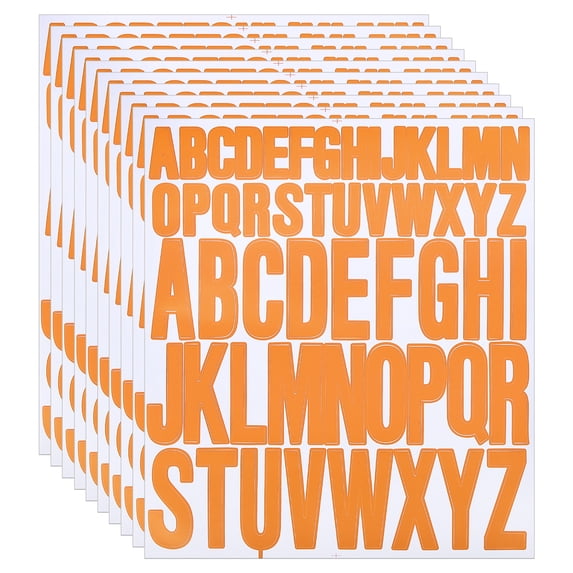 Uxcell 10 Sheets Letter Stickers, Self-Adhesive Alphabet Stickers for Bulletin Board Letters Kit Mailbox Numbers Labels DIY Crafts Art Making, Orange