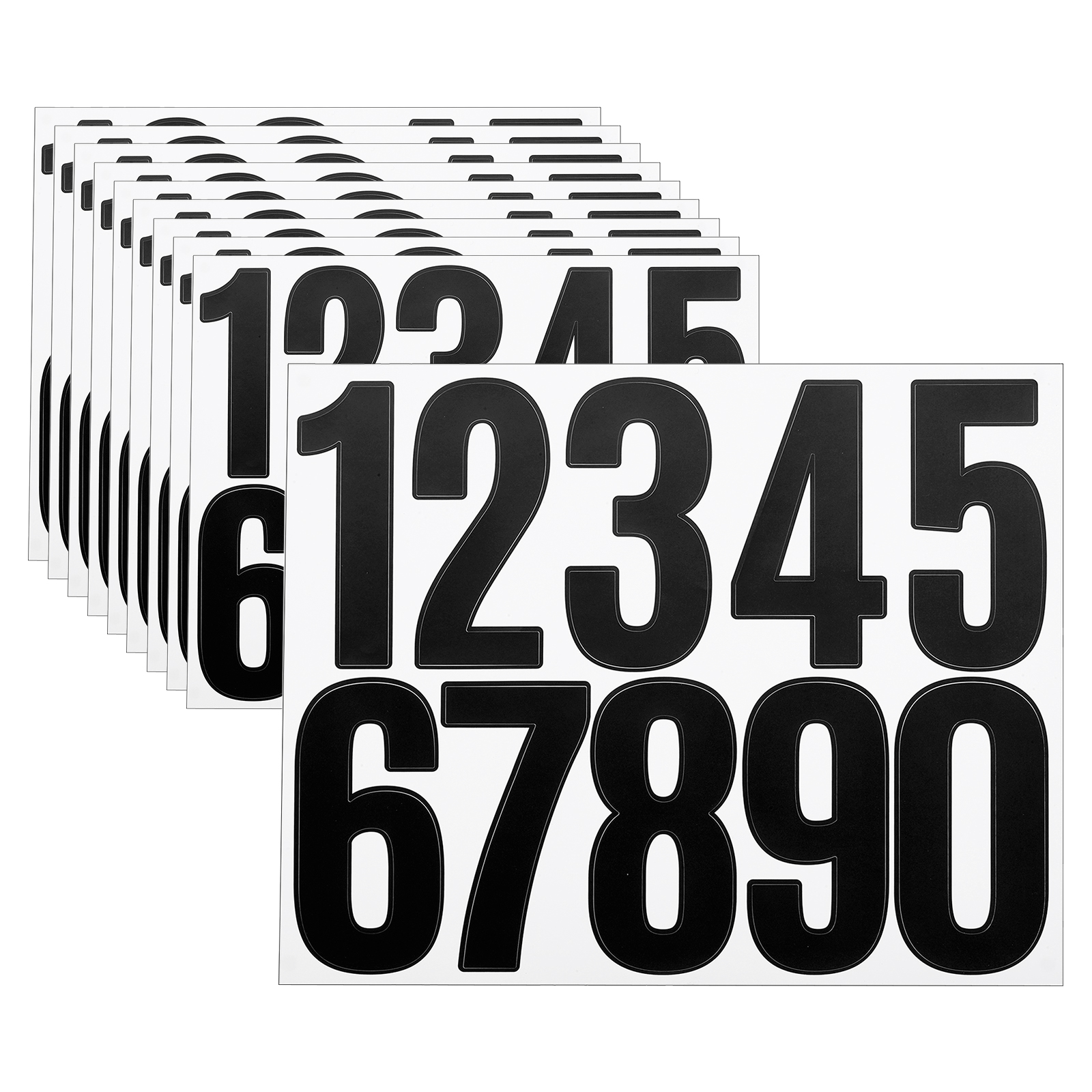 Uxcell 10 Sheets Vinyl House Numbers 3 Inch Self-Adhesive Number ...