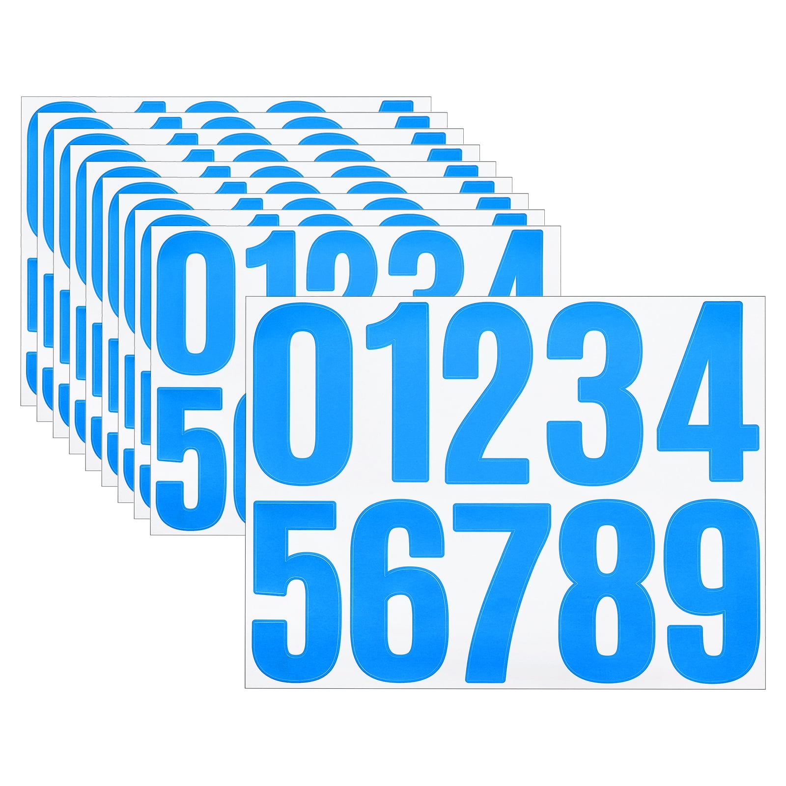 Uxcell 10 Sheets Vinyl House Numbers 4 Inch Self-Adhesive Number ...