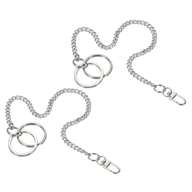 10 304 Stainless Steel Keychain with Keyrings Hook Clasp Belt Loop Clips | Harfington, 2 / 10