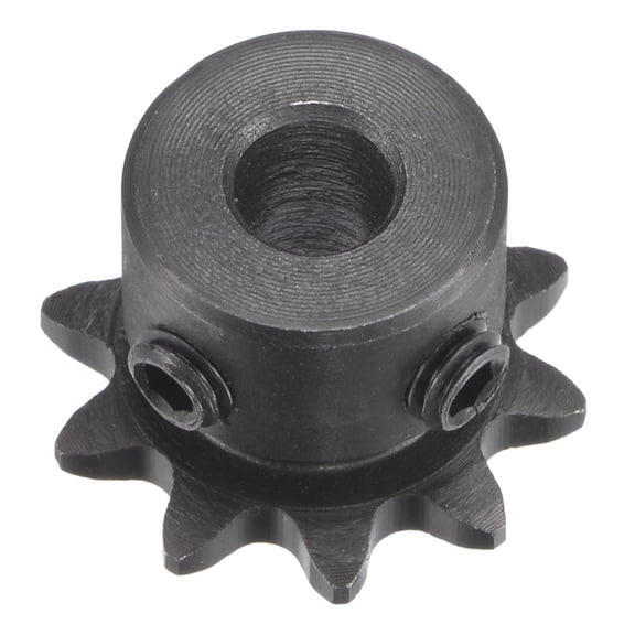 Uxcell 10 Teeth Sprocket 1/4" Pitch, 6.35mm Bore Carbon Steel with Set Screws