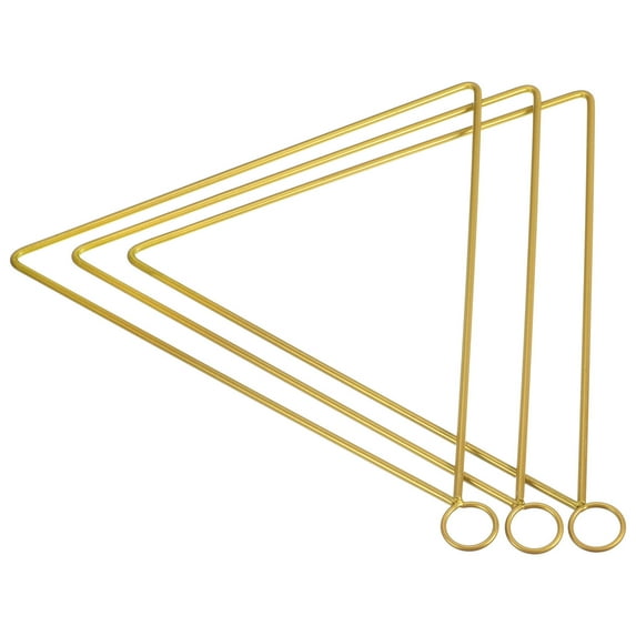 Uxcell 10" Triangle Metal Floral Hoop Frame Macrame Ring Wreath, Gold Tone 3 Pack