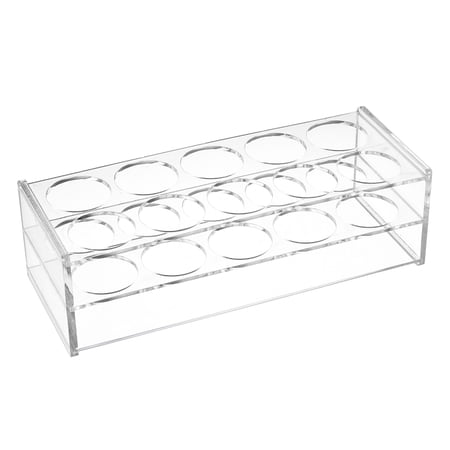 Uxcell 10-Well Acrylic 40mm Hole Diameter Test Tube Rack Holder Clear