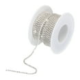 thumbnail image 1 of Uxcell 10 Yard 2mm Crystal Rhinestone Diamond Close Chain Trim for Sewing,Crafts,White Gems White Base, 1 of 5