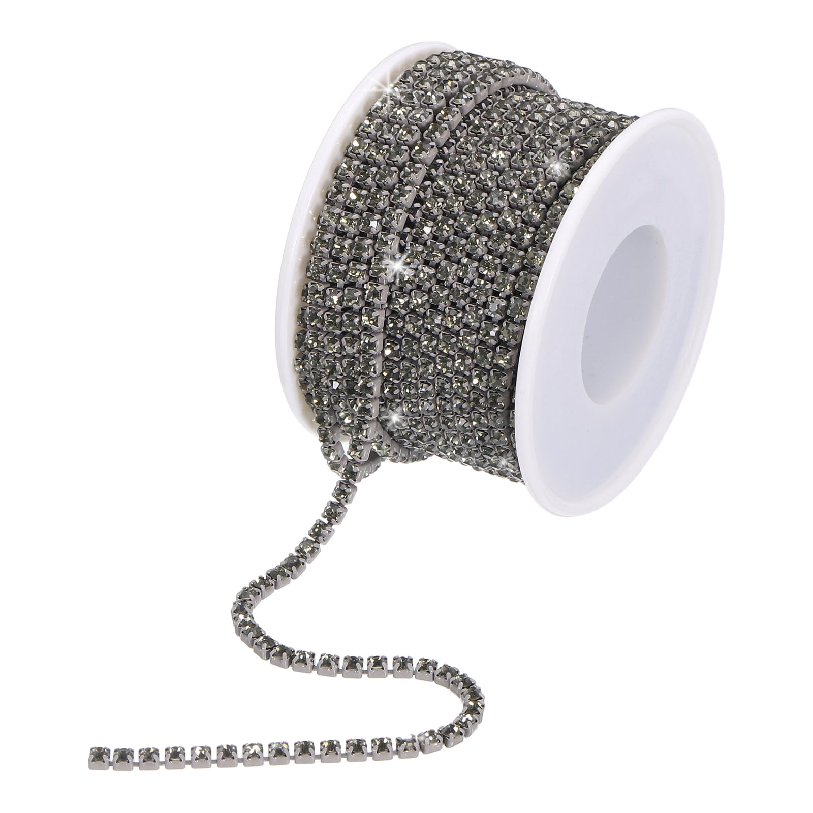 Uxcell 10 Yard 3mm Crystal Rhinestone Diamond Close Chain Trim for ...