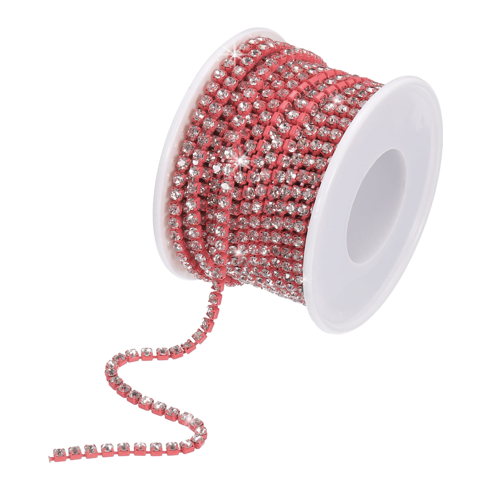 Uxcell 10 Yard 3mm Crystal Rhinestone Diamond Close Chain Trim for ...