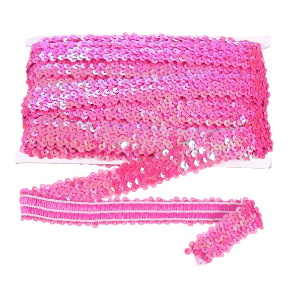 Uxcell 10 Yard x 1.2 Inch Elastic Sequins Trim for DIY Crafts Sewing Dress Soft Rose