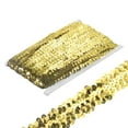 thumbnail image 1 of Uxcell 10 Yards 1.2 Inch Elastic Sequins Trim Flat Stretch Sequin Ribbon Strip, Gold, 1 of 6