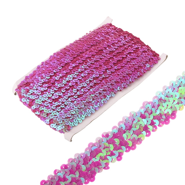 Uxcell 10 Yards 1.2 Inch Elastic Sequins Trim Flat Stretch Sequin ...
