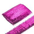thumbnail image 1 of Uxcell 10 Yards 1.8 Inch Elastic Sequins Trim Flat Stretch Sequin Ribbon Strip, Rose Pink, 1 of 6