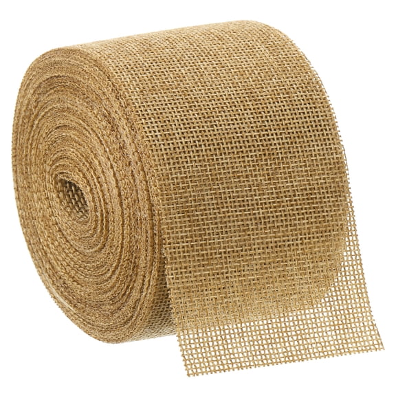 Uxcell 10 Yards 2.4 inch Burlap Ribbon Jute Burlap Wired Ribbon Rustic Ribbon, Coffee