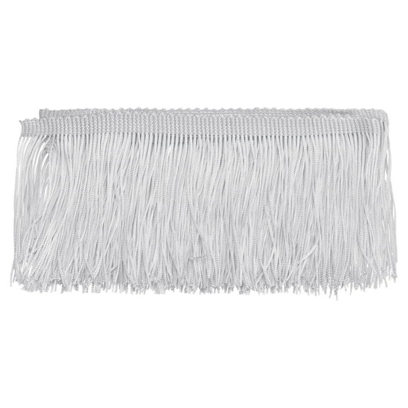 Uxcell 10 Yards 4 Inch Chainette Fringe Trim Tassel Sewing Trim for Clothes, Silver