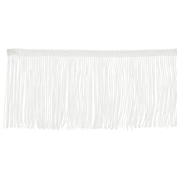 Uxcell 10 Yards 4 Inch Fringe Trim Tassel Sewing Trim, Polyester Chainette for DIY Craft Clothing Accessories Latin Wedding Dress Lamp Shade Decoration, White