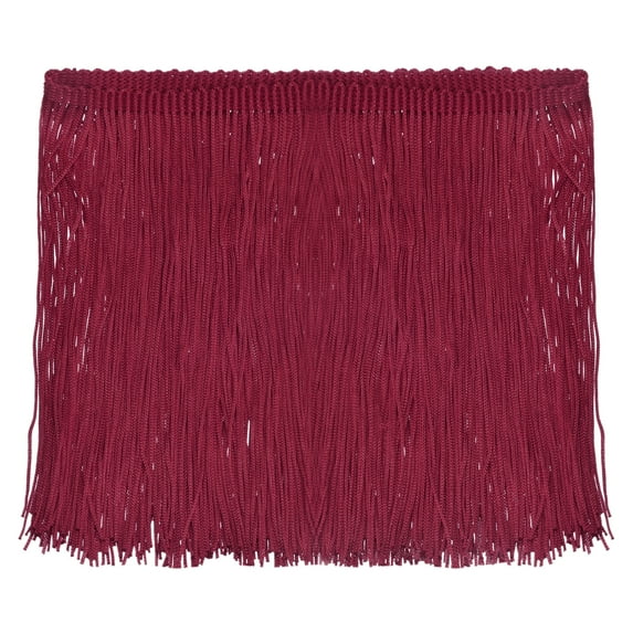 Uxcell 10 Yards 6 Inch Chainette Fringe Trim Tassel Sewing Trim for Clothes, Dark Red
