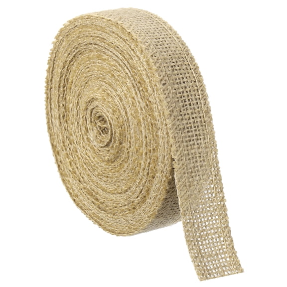 Uxcell 10 Yards Natural Burlap Ribbon 1 inch Jute Burlap Wired Ribbon Rustic Ribbon