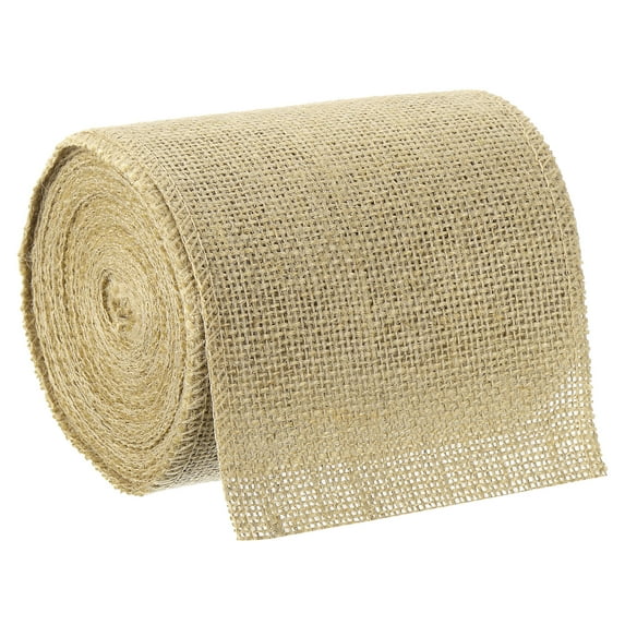 Uxcell 10 Yards Natural Burlap Ribbon 4.7 inch Jute Burlap Wired Ribbon Rustic Ribbon