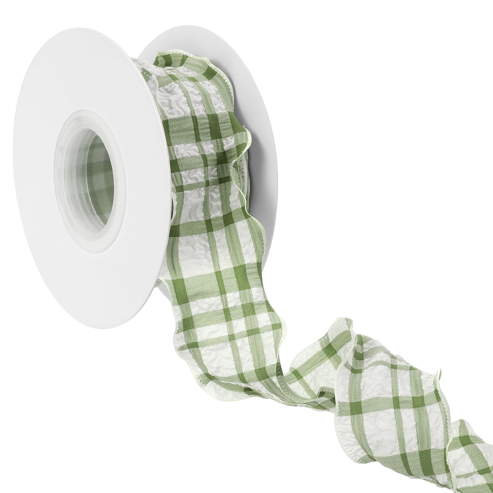 Uxcell 10 Yards Plaid Ribbon for Decoration, Bubble Grid Matcha Green ...