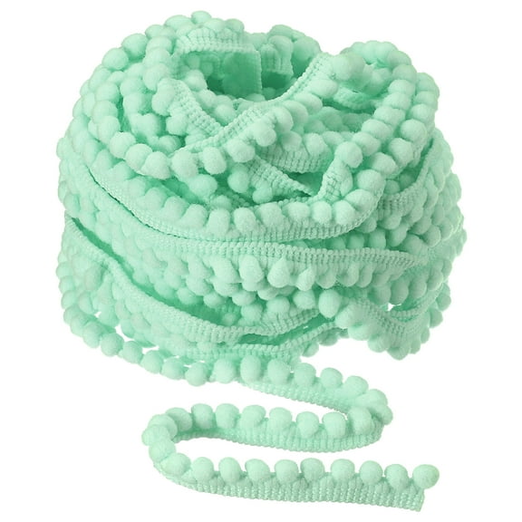 Uxcell 10 Yards Pom Pom Ball Fringe Trim Ribbon Sewing Accessory DIY Crafts, 5mm Mint Green