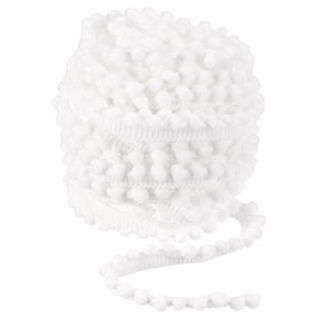 Uxcell 10 Yards Pom Pom Ball Fringe Trim Ribbon Sewing Accessory DIY Crafts, 5mm White