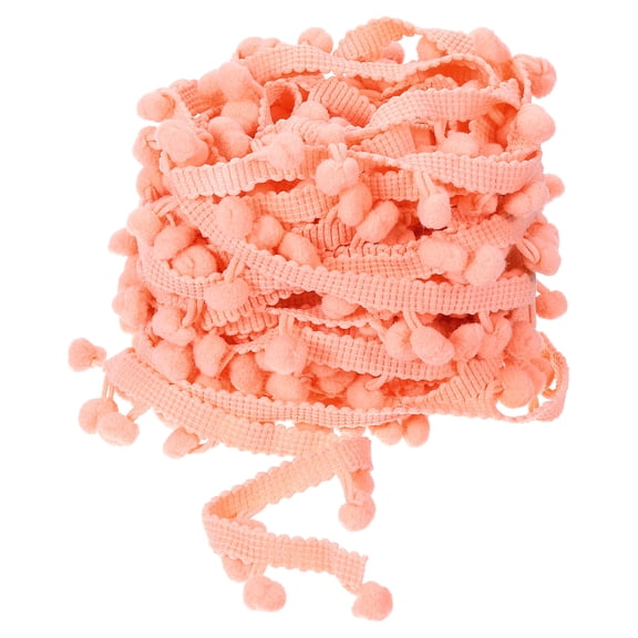 Uxcell 10 Yards Pom Pom Ball Fringe Trim Ribbon Sewing Trim DIY Crafts, 8mm Coral Pink