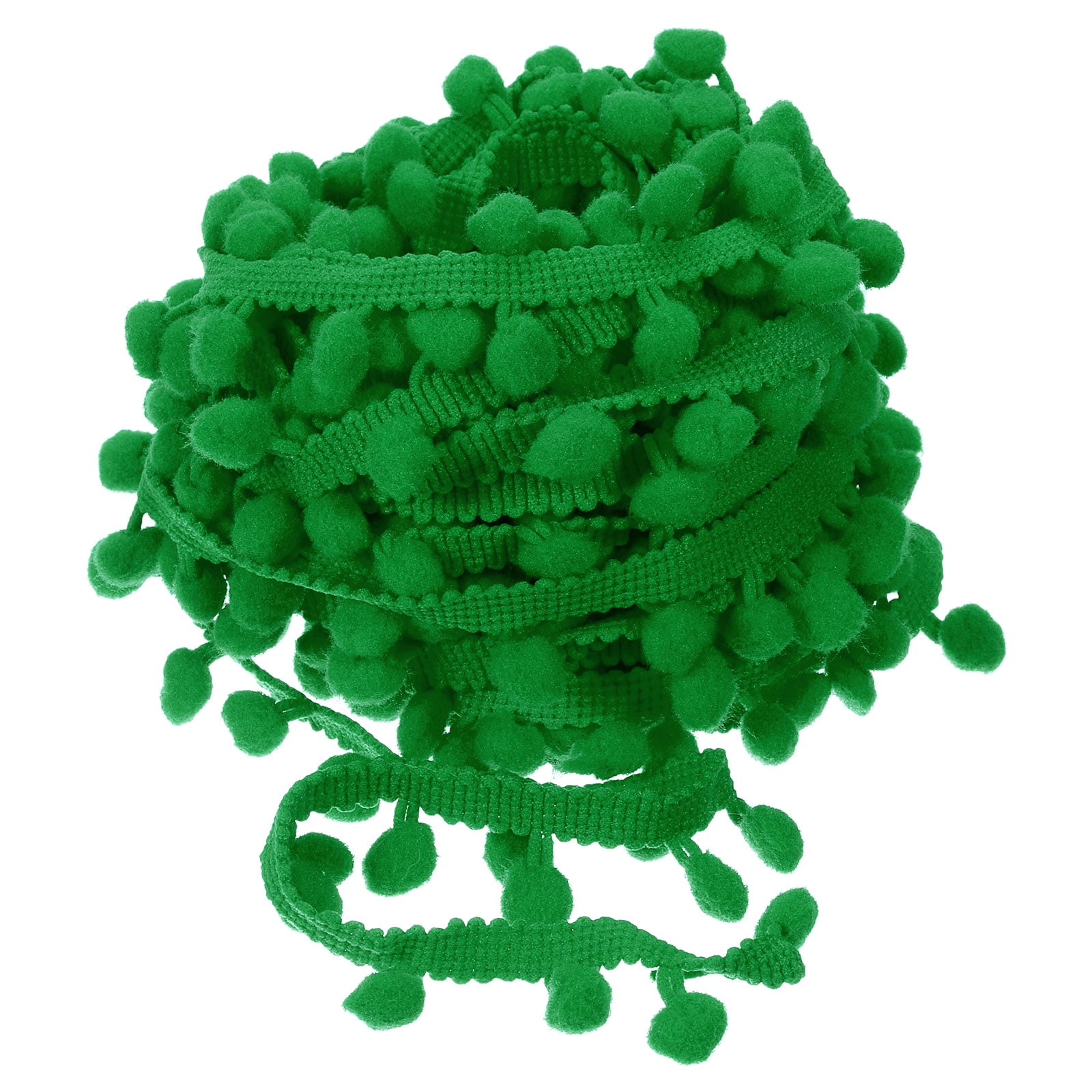 Pom Pom Fringe Trim – 30 Yards Mixed Colors, 12mm Pom Size, 23mm Width, 100% Polyester For DIY Crafts & Sewing