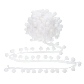 Uxcell 10 Yards Pom Pom Trim Ribbon, 1" Wide White Pom Pom Ball Fringe Trim Ribbon for DIY Crafts Curtain Clothes Pillow Home Decoration