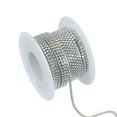 thumbnail image 1 of Uxcell Rhinestone Chain, Crystal Rhinestone Chain Trim Close Chain Roll Sewing Bling Diamond Strips for DIY Projects Silver 2mm, 1 of 7