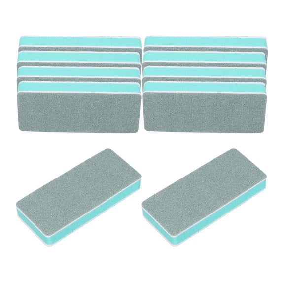 Uxcell 10 pack Buffer Block Nail File, 300 Grit Double Side Sponge Nail Buffers for Professional Manicure Acrylic Nails, Natural Nails, Green