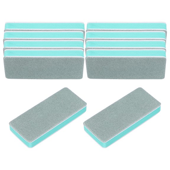 Uxcell 10 pack Buffer Block Nail File, 600 Grit Double Side Sponge Nail Buffers for Professional Manicure Acrylic Nails, Natural Nails, Green