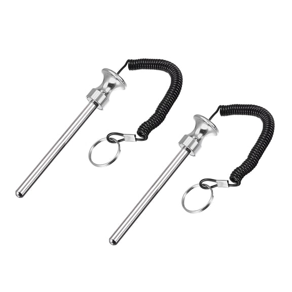 Uxcell 10 x 105mm Weight Stack Pin with Pull Rope Magnetic Strength Training Silver Tone 2Pack