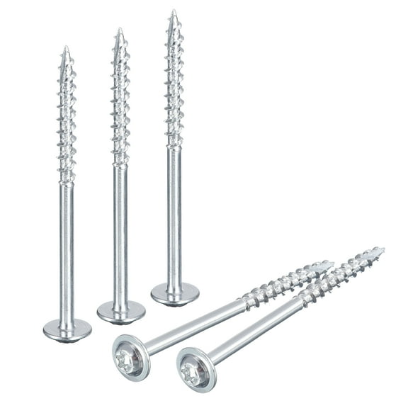 Uxcell #10 x 2-1/2" Round Washer Head Screws - 100pcs - Torx/Star Wood Screws, Silver