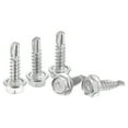 thumbnail image 1 of Uxcell #10 x 3/4" 410 Stainless Steel Hex Washer Head Self Drilling Screws 50 Pack, 1 of 4
