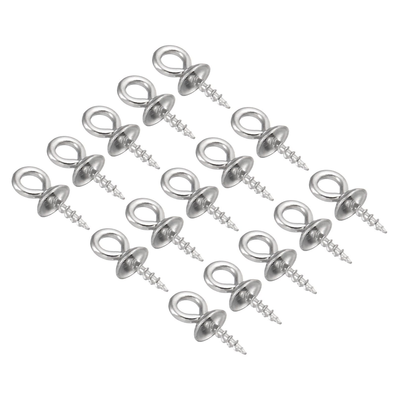 Uxcell 10 x 4 mm Screw Eye Pins Peg Bail, 150Pcs Stainless Steel Cup ...