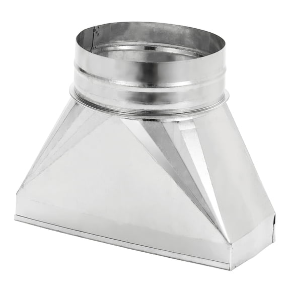 Uxcell 10" x 4" x 6" Straight Register Boot, Galvanized Steel Transition Rectangular to 6" Round Duct Transition Fitting for Connecting Floor Register Grille HVAC Duct Fittings
