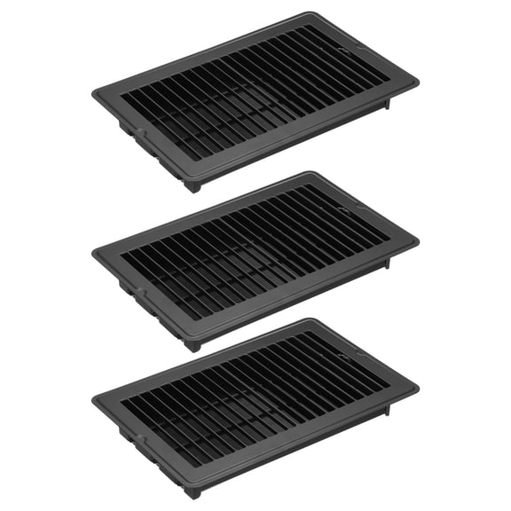 Uxcell 10 x 6 Inch Floor Register, 3pcs Heavy Duty Air Vent Cover Adjustable Floor Grates, Black