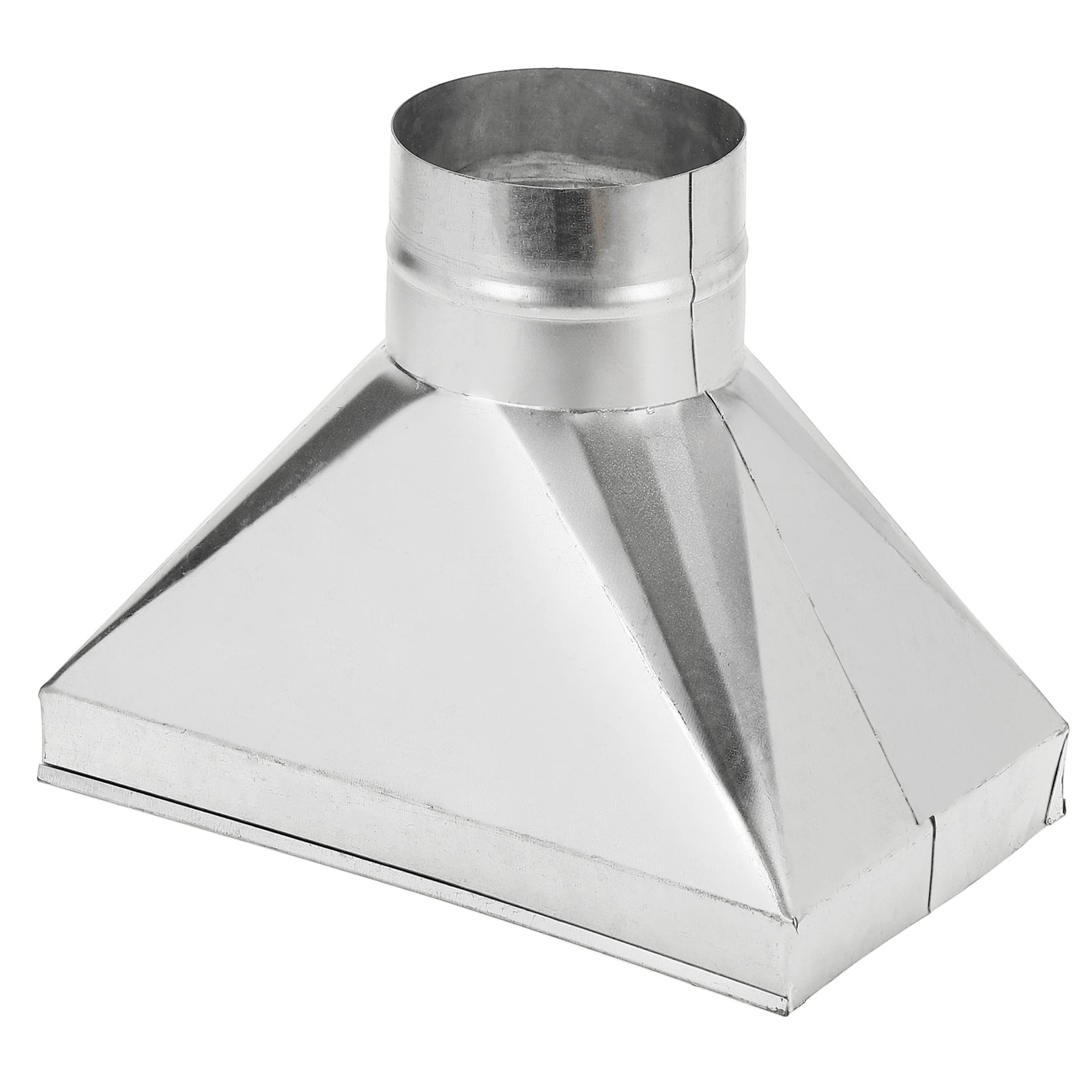 Uxcell 10" x 6" x 4" Straight Register Boot, Galvanized Steel Transition Rectangular to 4" Round Duct Transition Fitting for Connecting Floor Register Grille HVAC Duct Fittings