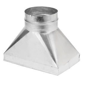 Uxcell 10" x 6" x 5" Straight Register Boot, Galvanized Steel Transition Rectangular to 5" Round Duct Transition Fitting for Connecting Floor Register Grille HVAC Duct Fittings