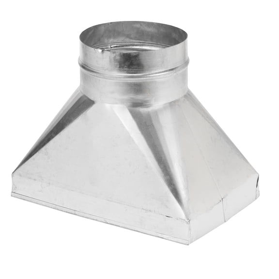 Uxcell 10" x 6" x 5" Straight Register Boot, Galvanized Steel Transition Rectangular to 5" Round Duct Transition Fitting for Connecting Floor Register Grille HVAC Duct Fittings