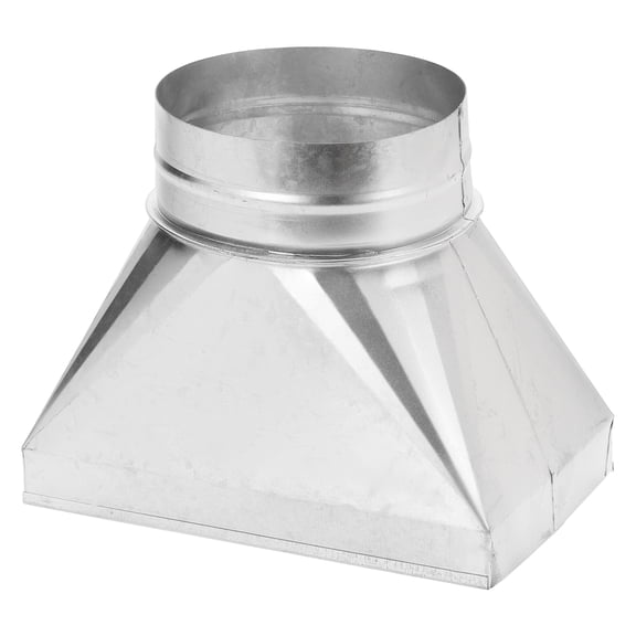 Uxcell 10" x 6" x 6" Straight Register Boot, Galvanized Steel Transition Rectangular to 6" Round Duct Transition Fitting for Connecting Floor Register Grille HVAC Duct Fittings