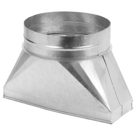 Uxcell 10" x 6" x 8" Straight Register Boot, Galvanized Steel Transition Rectangular to 8" Round Duct Transition Fitting for Connecting Floor Register Grille HVAC Duct Fittings