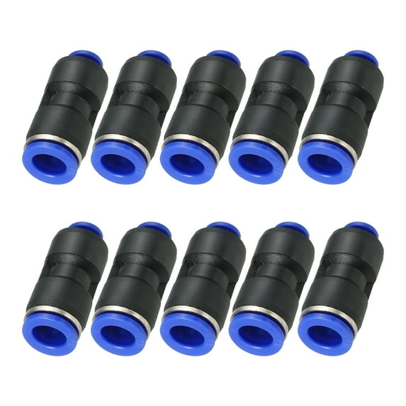 Uxcell 10 x 6mm Push to Connect Fittings, 10Pcs Plastic Air Line Fitting Quick Release Pneumatic Connectors