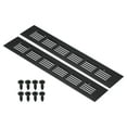 thumbnail image 1 of Uxcell 10"x2" Rectangle Air Vent Cover 2pcs Door Grille Ventilation Cover Louvered with Screws for Cabinet Black, 1 of 6