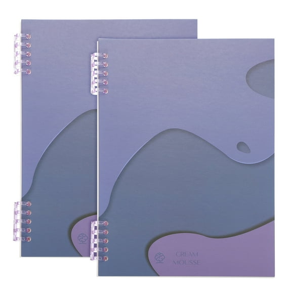 Uxcell 10"x7"" Spiral Notebook, 2 Pcs Reusable Discbound Journal Binder, Refillable Planner for Meeting Work Graduation Birthday Gift, Purple