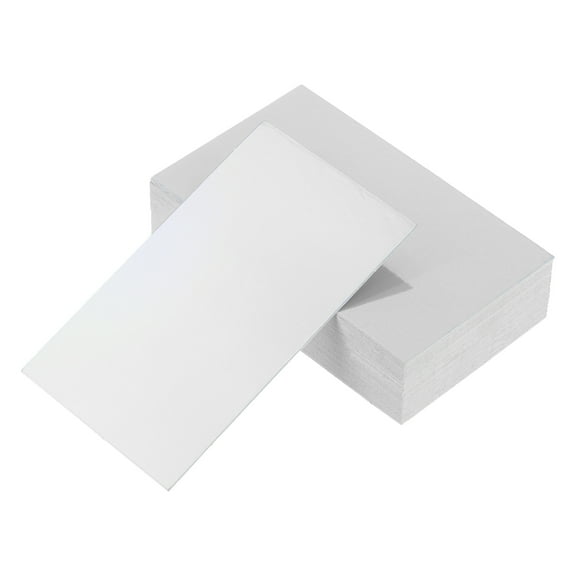 Uxcell 100 Business Card Stock 3.5" x 2" Blank Business Cards for Laser Printer Small Message Card Graffiti Scrapbooking DIY Thanks Cards, Laser Silver