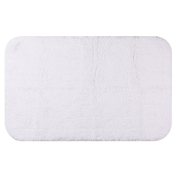 REGALWOVEN 100% Cotton Mat Rug, Plush Water Absorbent Luxury for Bathroom Vanity, Bathtub/Shower, Hotel White 20" x 32"
