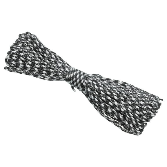 Uxcell 100 Feet 7-Strand Core Paracord 3/16 Inch Nylon Cord Camping Rope 600lb Tensile Strength Black Camo