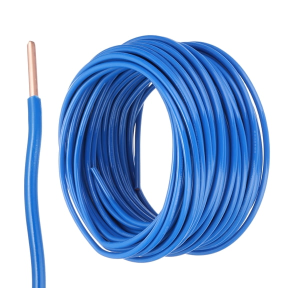 Uxcell 100 Feet Electrical Wire Insulated Solid Copper 12AWG Hook Up Wire Cable, Blue